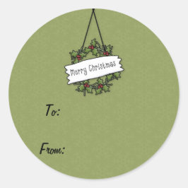 Adesivo Coroa de Natal Feliz