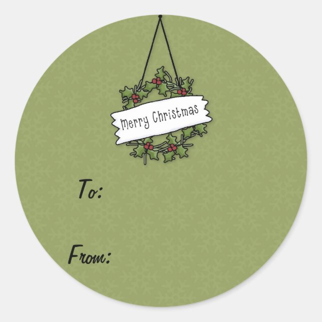 Adesivo Coroa de Natal Feliz (Frente)