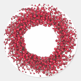 Adesivo Coroa de Natal Moderna de Frutas Vermelhas