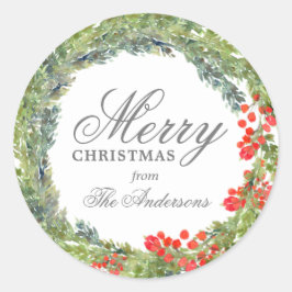 Adesivo Coroa de Natal Personalizada Feliz Natal