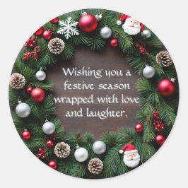 Adesivo Coroa de Natal Personalizável