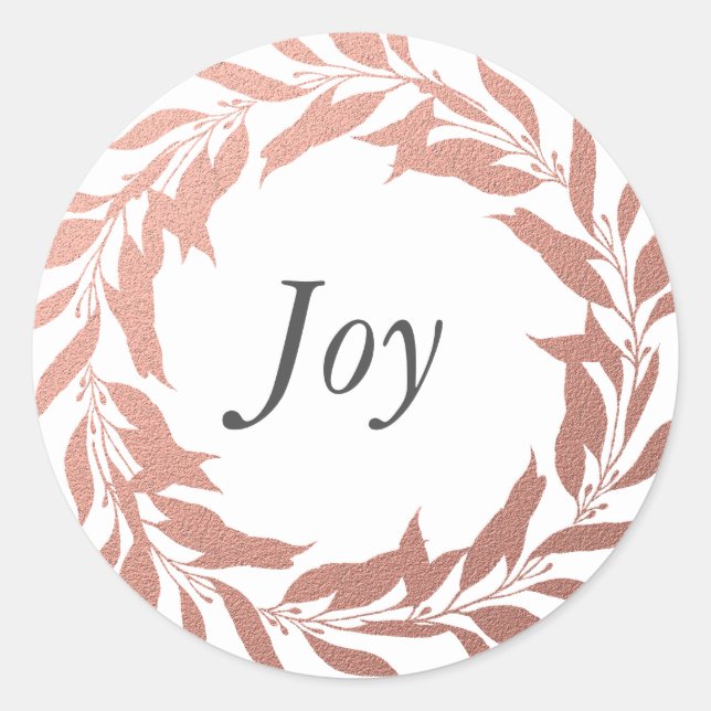 Adesivo Coroa de Natal Rose Gold Joy (Frente)