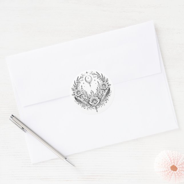 Adesivo Coroa de Noiva Botânica Gótica (Envelope)