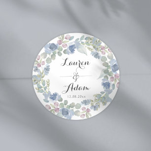 Adesivo Coroa de Noiva Floral Azul Boho & Eucalipto Casame