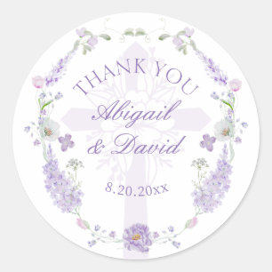 Adesivo Coroa de Noiva Religiosa Lilás Lavanda Floral