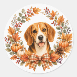 Adesivo Coroa de Outono Beagle