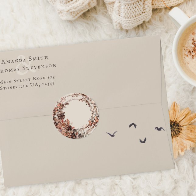 Adesivo Coroa de outono para casamento rústico (Criador carregado)