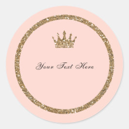 Adesivo Coroa de Princesa Sweet 16 com Purpurina Dourada B