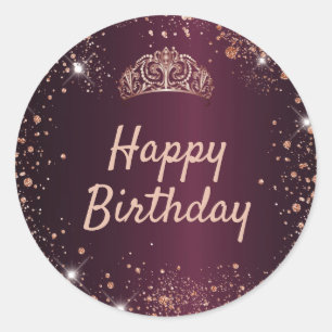 Adesivo Coroa de tiara-rosa de-burro de aniversário