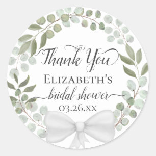 Adesivo Coroa de Verduras de Eucalipto Agradecimento Chá d