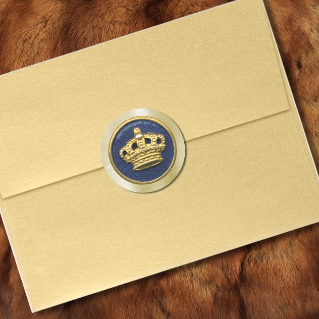 Adesivo Coroa Dourada Real Azul (Criador carregado)