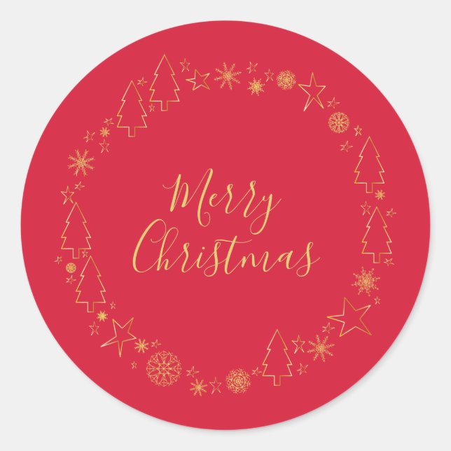 Adesivo Coroa Dourada Vermelha Elegante (Frente)