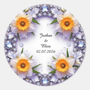 Adesivo Coroa Floral de Casamento