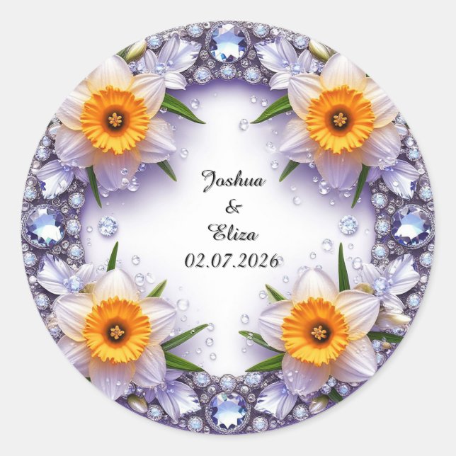 Adesivo Coroa Floral de Casamento (Frente)