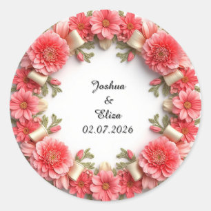 Adesivo Coroa Floral de Casamento