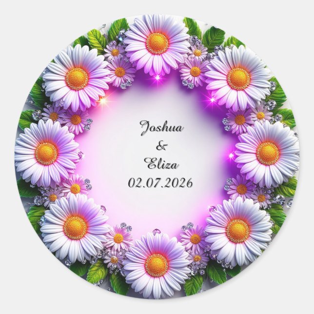 Adesivo Coroa Floral de Casamento (Frente)