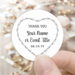 Adesivo Coroa Floral de Coração Rústico Simples Casamento 