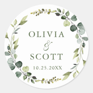 Adesivo Coroa Floral de Eucalipto Moderna Boho Casamento