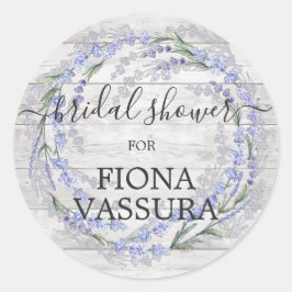 Adesivo Coroa Floral de Lavanda em Madeira Rústica para Ch