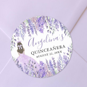 Adesivo Coroa Floral de Lilás Roxo para Quinceanera