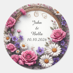 Adesivo Coroa Floral Decorativa