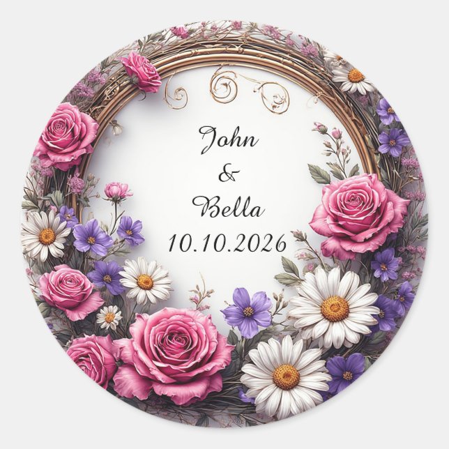 Adesivo Coroa Floral Decorativa (Frente)