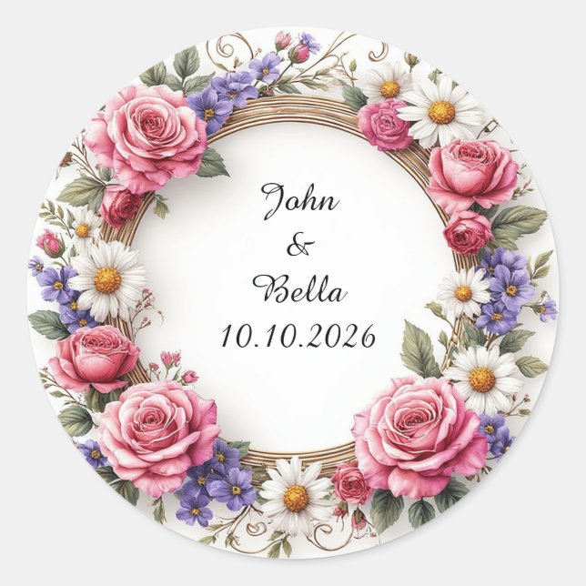 Adesivo Coroa Floral Decorativa (Frente)