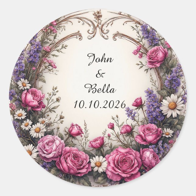 Adesivo Coroa Floral Decorativa (Frente)