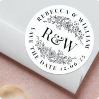 Coroa Floral Elegante Monograma Salve A Data