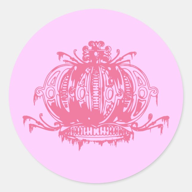 Adesivo Coroa Gótica Diminuída Rosa (Frente)