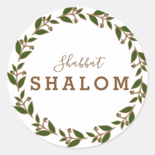 Adesivo Coroa Marrom Verde, Água-forte de Shabat Shalom