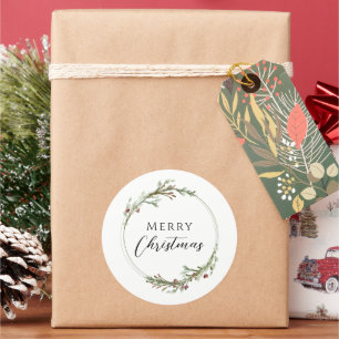 Adesivo Coroa Minimalista de Natal Branco
