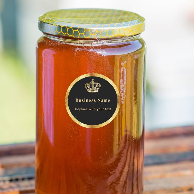 Adesivo Coroa real de ouro preto comercial (Criador carregado)