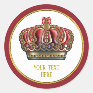 Adesivo Coroa Real - Dourado Vermelho Azul