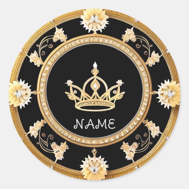 Adesivo 👑 Coroa Real Nome Personalizado 👑 (Frente)