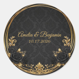 Adesivo Coroa Real Ouro Preto Casamento Elegante