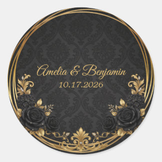 Adesivo Coroa Real Ouro Preto Casamento Elegante