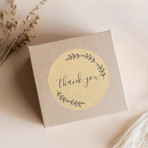 Adesivo Coroa Simples Rustic Kraft Caligrafia Obrigado