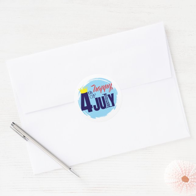 Adesivo Coroadado em 4 de Julho (Envelope)