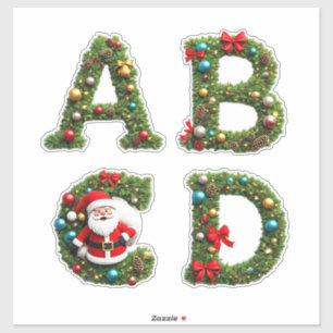Adesivo Coroas de Letras de Natal