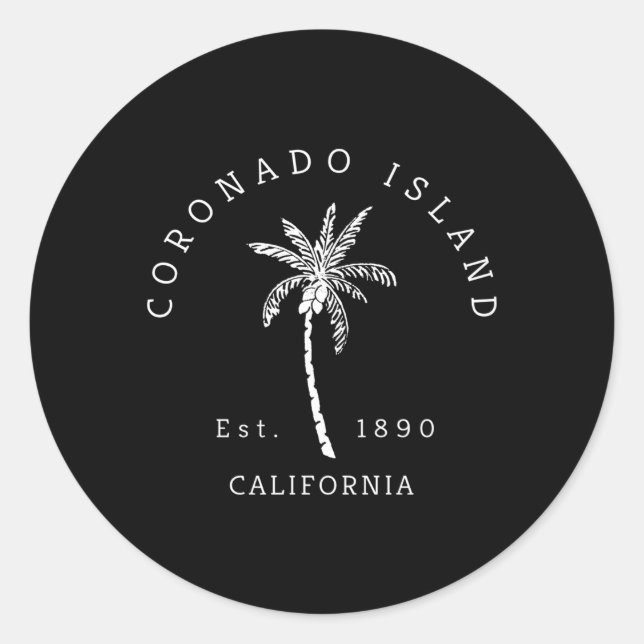 Adesivo Coronado Island California Palm Tree Novelty (Frente)