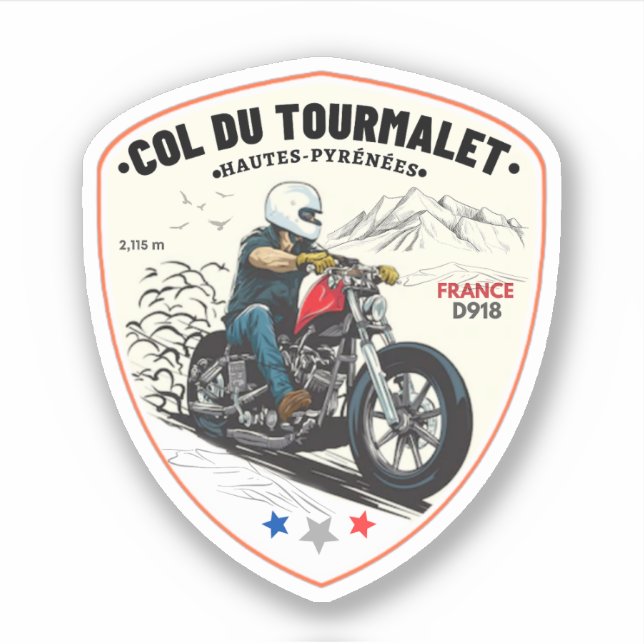 Adesivo Coronel du Tourmalet-french — motobik da viagem de (Frente)