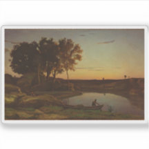 Corot - Paisagem com Lago e Boatman