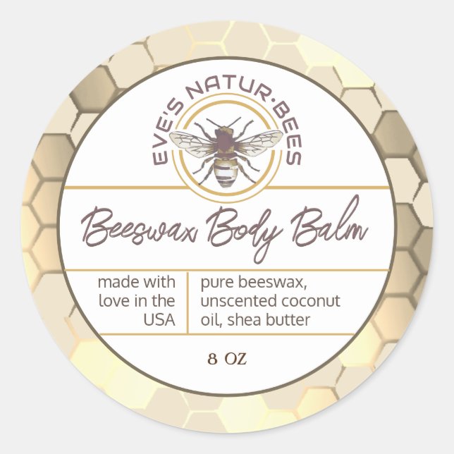 Adesivo Corpo Balm Feito Com Amor Bebê De Honeycomb (Frente)