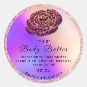 Adesivo Corpo do logotipo Óleo Balm Cosméticos Rosa Purple