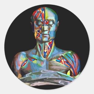 Adesivo corpo masculino divide anatomia humana abstrato ar