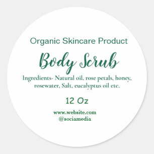 Adesivo Corpo natural verde orgânico esfregar manteiga adi