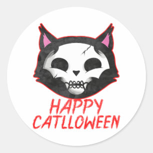 Adesivo Corpse Paint Cat Feliz Catlloween
