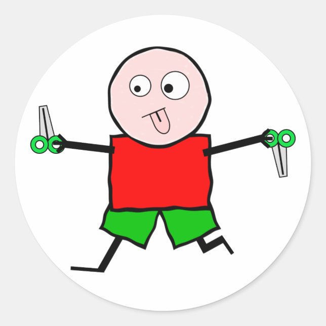 Adesivo Corra com tesoura (Frente)