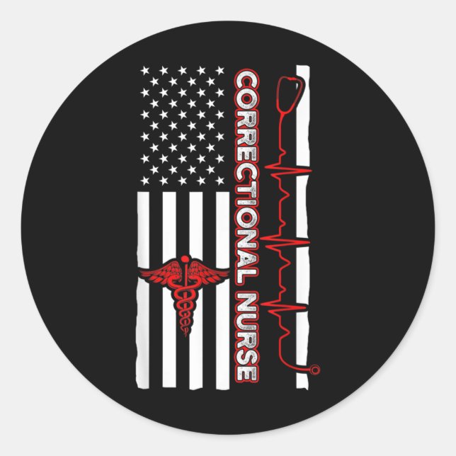 Adesivo Correctional Nurse USA Flag Nursing RN (Frente)